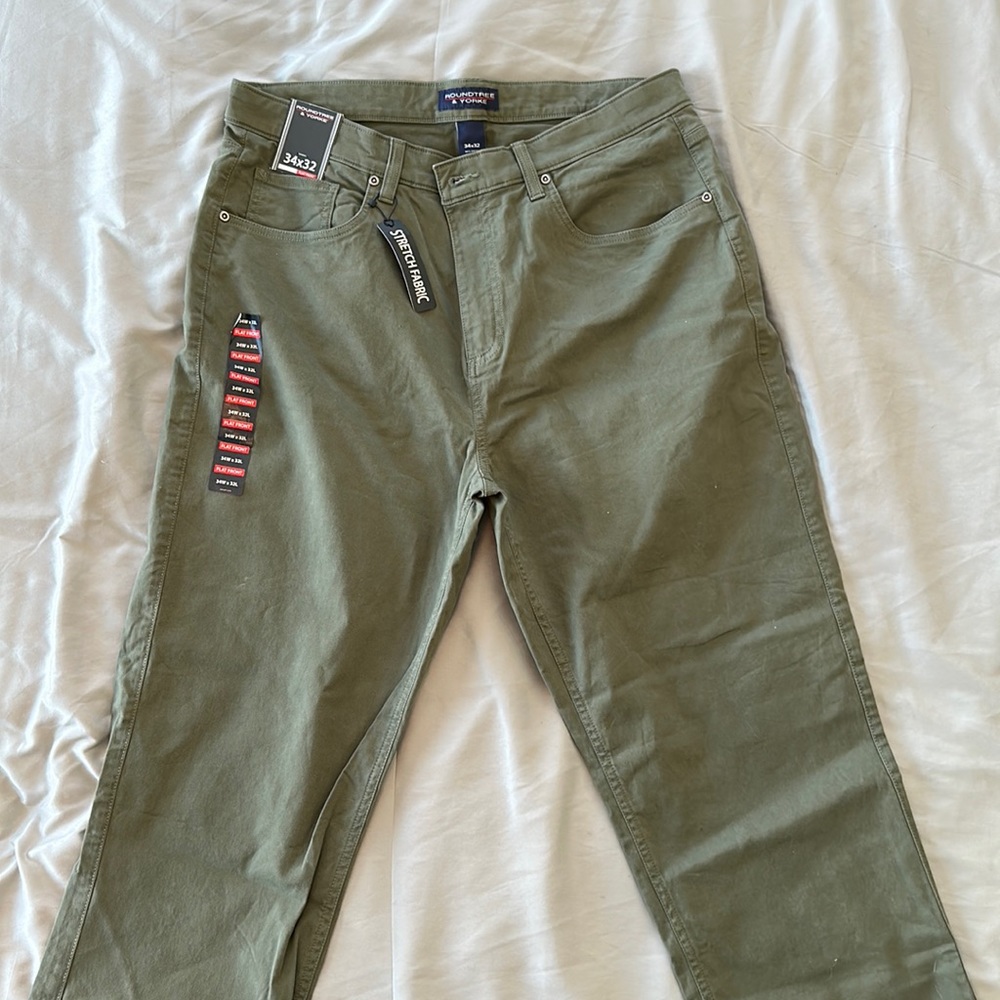 NWT - Men’s Roundtree & York (Dillards) Stretch Pants -Olive Green - 34x32